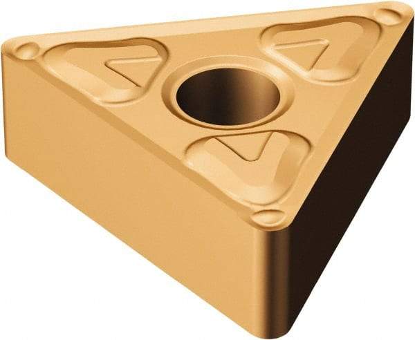 Sandvik Coromant - TNMG331 XF Grade GC15 Carbide Turning Insert - TiAlN/AlCr2O3 Finish, 60° Triangle, 3/8" Inscr Circle, 3/16" Thick, 1/64" Corner Radius - Americas Industrial Supply