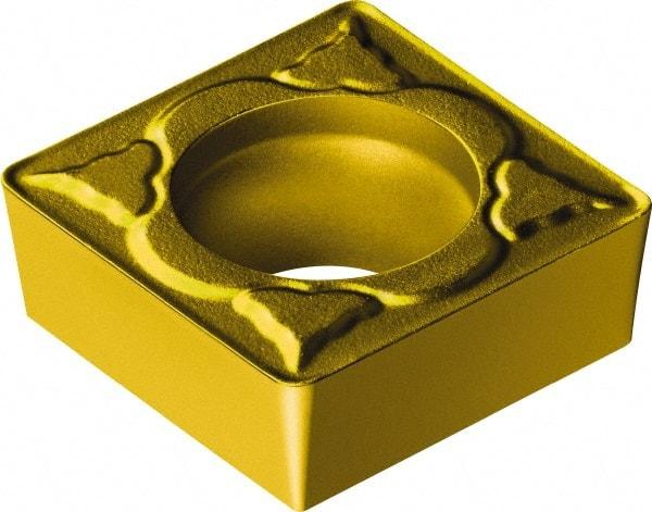 Sandvik Coromant - SCMT32.52 PM Grade 1525 Cermet Turning Insert - TiCN/TiN Finish, 90° Square, 3/8" Inscr Circle, 5/32" Thick, 1/32" Corner Radius - Americas Industrial Supply