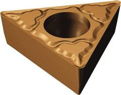 Sandvik Coromant - TPMT221 MM Grade 1125 Carbide Turning Insert - TiAlN/AlCr2O3 Finish, 60° Triangle, 1/4" Inscr Circle, 1/8" Thick, 1/64" Corner Radius - Americas Industrial Supply