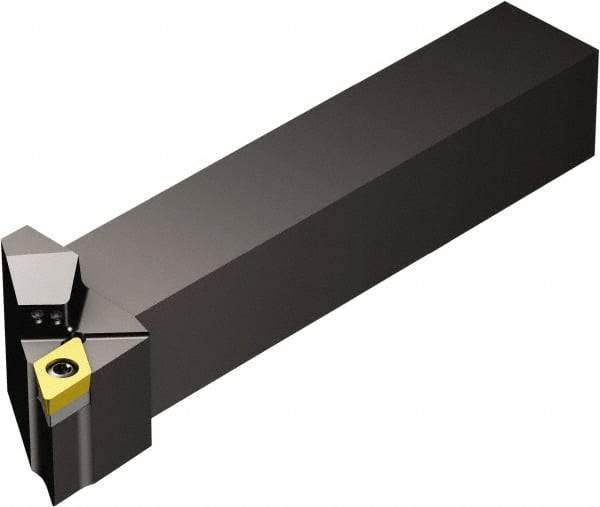 Sandvik Coromant - SDJCR/L..HP, Left Hand Cut, -3° Lead Angle, 16mm Shank Height x 16mm Shank Width, Neutral Rake Indexable Turning Toolholder - 100mm OAL, DCMT 11 T3 08, DCMT 3(2.5)2 Insert Compatibility, Series CoroTurn 107 - Americas Industrial Supply