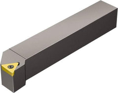 Sandvik Coromant - STFCR/L, Right Hand Cut, -1° Lead Angle, 16mm Shank Height x 16mm Shank Width, Neutral Rake Indexable Turning Toolholder - 100mm OAL, TCMT 11 02 04, TCMT 2(1.5)1 Insert Compatibility, Series CoroTurn 107 - Americas Industrial Supply