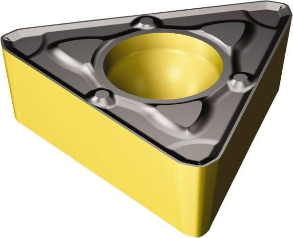 Sandvik Coromant - TCMX32.52 WM Grade 4305 Carbide Turning Insert - TiCN/AI2O3/TiN Finish, 60° Triangle, 3/8" Inscr Circle, 5/32" Thick, 1/32" Corner Radius - Americas Industrial Supply