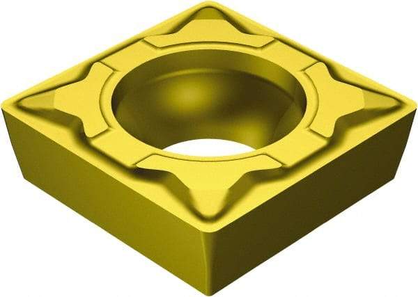 Sandvik Coromant - SCMT32.52 MF Grade 2025 Carbide Turning Insert - TiCN/Al2O3/TiN Finish, 90° Square, 3/8" Inscr Circle, 5/32" Thick, 1/32" Corner Radius - Americas Industrial Supply