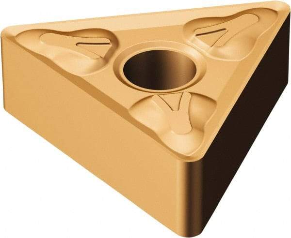 Sandvik Coromant - TNMG332 XM Grade GC15 Carbide Turning Insert - TiAlN/AlCr2O3 Finish, 60° Triangle, 3/8" Inscr Circle, 3/16" Thick, 1/32" Corner Radius - Americas Industrial Supply