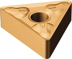 Sandvik Coromant - TNMG332 XM Grade GC15 Carbide Turning Insert - TiAlN/AlCr2O3 Finish, 60° Triangle, 3/8" Inscr Circle, 3/16" Thick, 1/32" Corner Radius - Americas Industrial Supply
