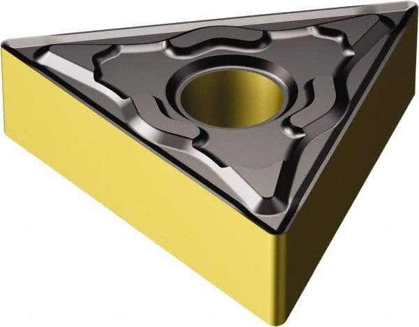 Sandvik Coromant - TNMG331 KF Grade 3210 Carbide Turning Insert - TiCN/AI2O3/TiN Finish, 60° Triangle, 3/8" Inscr Circle, 3/16" Thick, 1/64" Corner Radius - Americas Industrial Supply