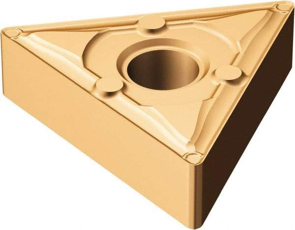 Sandvik Coromant - TNMX331 WF Grade 1115 Carbide Turning Insert - TiAlN/AlCr2O3 Finish, 60° Triangle, 3/8" Inscr Circle, 3/16" Thick, 1/64" Corner Radius - Americas Industrial Supply
