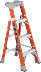 Louisville - 3 Steps, 4' High, Type IA Rating, Fiberglass Step Ladder - 300 Lb Capacity, 20-1/4" Base Width - Americas Industrial Supply