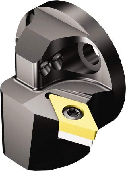 Sandvik Coromant - Left Hand Cut, Size 40, DCMT 11 T3 08 & DCMT 3(2.5)2 Insert Compatiblity, Internal Modular Turning & Profiling Cutting Unit Head - 27mm Ctr to Cutting Edge, 28mm Head Length, Through Coolant, Series CoroTurn 107 - Americas Industrial Supply