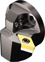 Sandvik Coromant - Left Hand Cut, Size 40, DCMT 11 T3 08 & DCMT 3(2.5)2 Insert Compatiblity, Internal Modular Turning & Profiling Cutting Unit Head - 27mm Ctr to Cutting Edge, 28mm Head Length, Through Coolant, Series CoroTurn 107 - Americas Industrial Supply