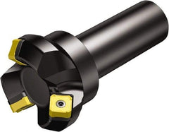 Sandvik Coromant - 50mm Cut Diam, 32mm Arbor Hole, 6mm Max Depth of Cut, 45° Indexable Chamfer & Angle Face Mill - 3 Inserts, 345R-13T5 Insert, Right Hand Cut, Series CoroMill 345 - Americas Industrial Supply