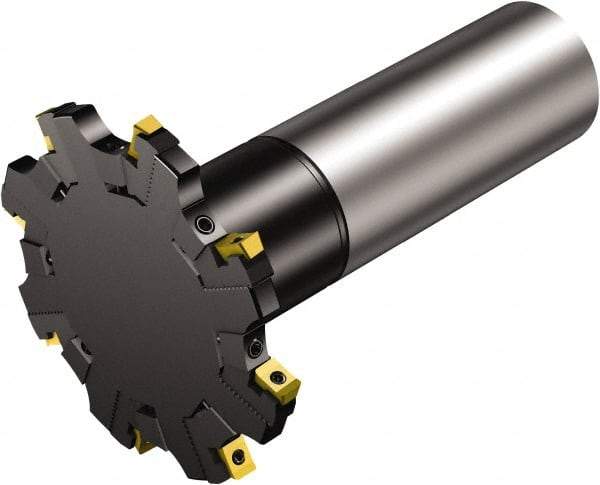 Sandvik Coromant - 42 Connection, 97mm Cutter Diam, 1.6535" Hole Diam, 8 Tooth Indexable Slotting Cutter - R331.52..Axx..L Toolholder, N331.1A-08 Insert, Right Hand Cutting Direction - Americas Industrial Supply