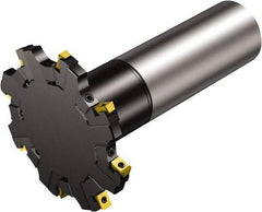 Sandvik Coromant - 42 Connection, 97mm Cutter Diam, 1.6535" Hole Diam, 8 Tooth Indexable Slotting Cutter - R331.52..Axx..L Toolholder, N331.1A-08 Insert, Right Hand Cutting Direction - Americas Industrial Supply