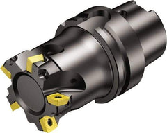 Sandvik Coromant - 8 Inserts, 80mm Cut Diam, 63mm Arbor Diam, 5.5mm Max Depth of Cut, Indexable Square-Shoulder Face Mill - 102mm High, 490R-08T308 Insert Compatibility, Through Coolant, Series CoroMill 490 - Americas Industrial Supply