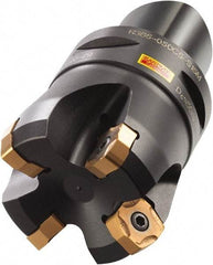Sandvik Coromant - 60mm Cut Diam, 63mm Arbor Hole, 6mm Max Depth of Cut, 65° Indexable Chamfer & Angle Face Mill - 5 Inserts, R365-1505ZNE Insert, Right Hand Cut, Series CoroMill 365 - Americas Industrial Supply