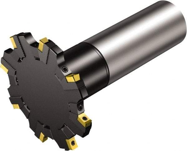 Sandvik Coromant - 42 Connection, 97mm Cutter Diam, 1.6535" Hole Diam, 8 Tooth Indexable Slotting Cutter - R331.52..Axx..R Toolholder, N331.1A-08 Insert, Right Hand Cutting Direction - Americas Industrial Supply