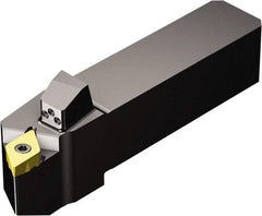 Sandvik Coromant - QS-TR-D..JCR/L..HP, Left Hand Cut, -3° Lead Angle, 25.4mm Shank Height x 25.4mm Shank Width, Neutral Rake Indexable Turning Toolholder - 126mm OAL, TR-DC1308 Insert Compatibility, Series CoroTurn TR - Americas Industrial Supply