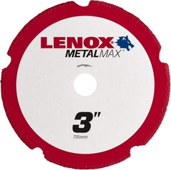 Lenox - 3" 40/50 Grit Diamond Cutoff Wheel - 0.05" Thick, 3/8" Arbor, 20,300 Max RPM, Use with Die Grinders - Americas Industrial Supply