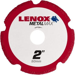 Lenox - 2" 40/50 Grit Diamond Cutoff Wheel - 0.05" Thick, 3/8" Arbor, 30,500 Max RPM, Use with Die Grinders - Americas Industrial Supply