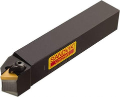 Sandvik Coromant - CTDPR/L, Right Hand Cut, 45° Lead Angle, 12mm Shank Height x 12mm Shank Width, Positive Rake Indexable Turning Toolholder - 80mm OAL, TPUN 11 03 04, TPU 221 Insert Compatibility, Series T-Max S - Americas Industrial Supply