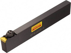 Sandvik Coromant - 177.9, Neutral Cut, 0° Lead Angle, 25mm Shank Height x 13mm Shank Width, Positive Rake Indexable Turning Toolholder - 180mm OAL, TPUN 16 03 08, TPU 322 Insert Compatibility, Series T-Max S - Americas Industrial Supply