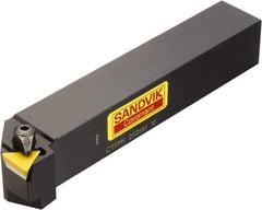 Sandvik Coromant - CTFPR/L, Left Hand Cut, -1° Lead Angle, 12mm Shank Height x 12mm Shank Width, Positive Rake Indexable Turning Toolholder - 80mm OAL, TPUN 11 03 04, TPU 221 Insert Compatibility, Series T-Max S - Americas Industrial Supply