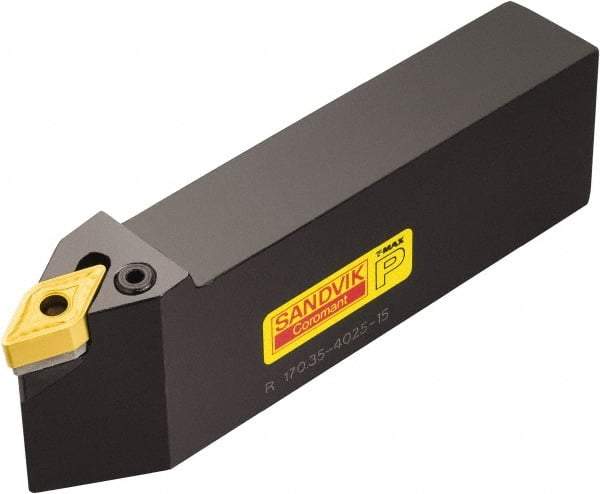 Sandvik Coromant - R/L170.35, Right Hand Cut, -3° Lead Angle, 40mm Shank Height x 25mm Shank Width, Negative Rake Indexable Turning Toolholder - 145mm OAL, DNMG 15 06 08, DNMG 442 Insert Compatibility, Series T-Max P - Americas Industrial Supply