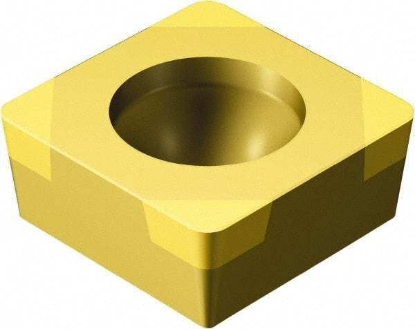 Sandvik Coromant - SCGW32.52 Grade 7525 CBN Turning Insert - TiN Finish, 90° Square, 3/8" Inscr Circle, 5/32" Thick, 1/32" Corner Radius - Americas Industrial Supply