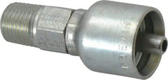 Parker - 1/4-18 Male NPTF Steel Hydraulic Hose Male Rigid Fitting - 12,000 psi, -4 Hose Size, 1/4" Hose Diam, Series 43 - Americas Industrial Supply
