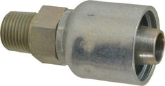 Parker - 1/2-14 Male NPTF Steel Hydraulic Hose Male Rigid Fitting - 7,500 psi, -12 Hose Size, 3/4" Hose Diam, Series 43 - Americas Industrial Supply