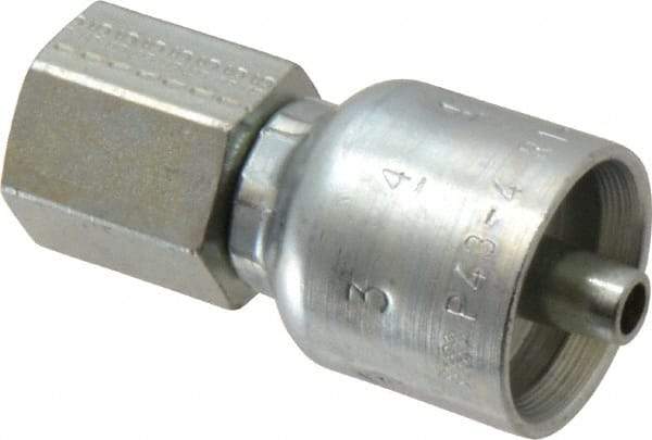 Parker - 1/4-18 NPTF Steel Hydraulic Hose Female Rigid Fitting - -4 Hose Size, 1/4" Hose Diam, Series 43 - Americas Industrial Supply