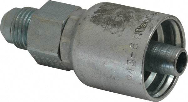 Parker - 9/16-18 Male JIC 37D Flare Steel Hydraulic Hose Male Rigid Fitting - -6 Hose Size, 3/8" Hose Diam, Series 43 - Americas Industrial Supply