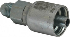 Parker - 9/16-18 Male JIC 37D Flare Steel Hydraulic Hose Male Rigid Fitting - -6 Hose Size, 3/8" Hose Diam, Series 43 - Americas Industrial Supply