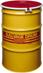 Made in USA - 55 Gallon Cylindrical Carbon Steel Open Head Drum - 33" High x 22-1/2" Diam - Americas Industrial Supply