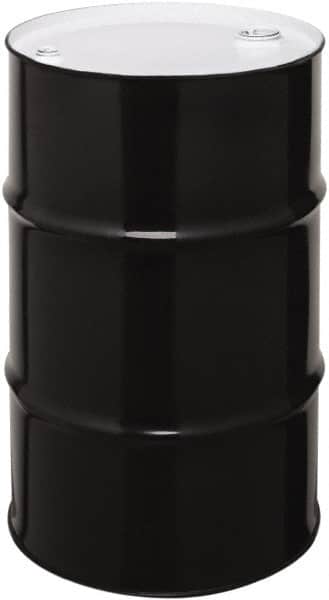Made in USA - 55 Gallon Black Cylindrical Carbon Steel Tight Head Drum - 33" High x 22-1/2" Diam - Americas Industrial Supply