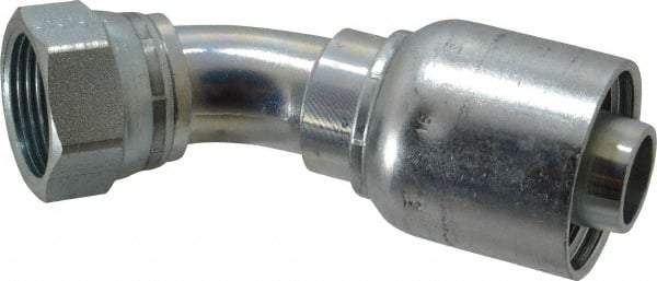 Parker - 1-5/16-12 Female JIC Steel Hydraulic Hose Female JIC Swivel & 45° Elbow & Short Drop - 4,000 psi, -16 Hose Size, 1" Hose Diam, Series 43 - Americas Industrial Supply