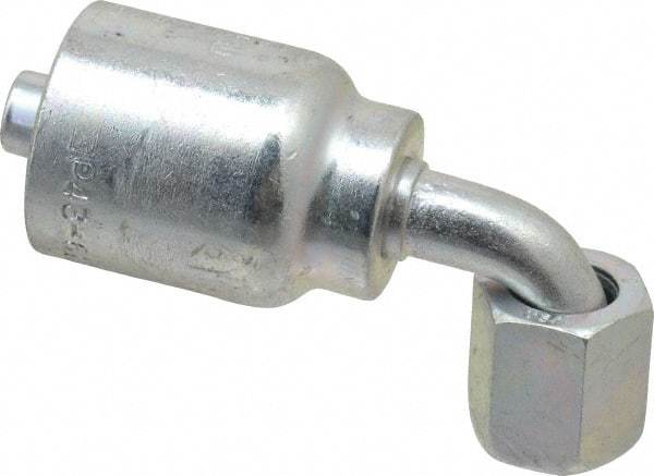 Parker - 9/16-18 Female JIC Steel Hydraulic Hose Female JIC Swivel & 90° Elbow & Short Drop - -6 Hose Size, 3/8" Hose Diam, Series 43 - Americas Industrial Supply