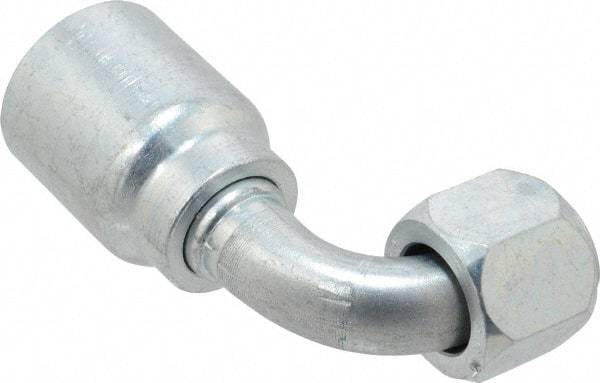 Parker - 1-1/16-12 Female JIC Steel Hydraulic Hose Female JIC Swivel & 90° Elbow & Short Drop - -12 Hose Size, 3/4" Hose Diam, Series 43 - Americas Industrial Supply