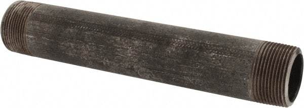 Made in USA - Schedule 80, 1-1/4" Diam x 9" Long Black Pipe Nipple - Threaded - Americas Industrial Supply