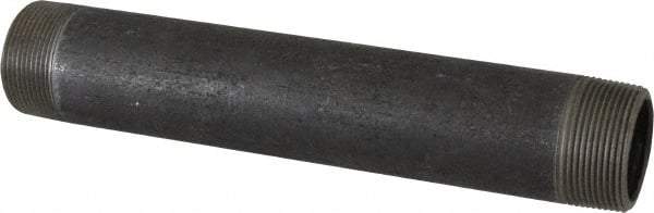 Made in USA - Schedule 80, 1-1/2" Diam x 10" Long Black Pipe Nipple - Threaded - Americas Industrial Supply