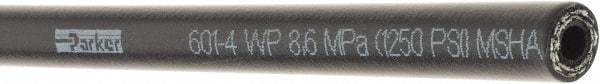 Parker - -4 Hose Size, 1/4" ID, 1,250 psi Work Pressure Hydraulic Hose - 3" Radius, Synthetic Rubber, -40°F to 257°F - Americas Industrial Supply