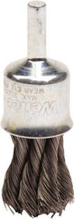 Weiler - 3/4" Brush Diam, Knotted, End Brush - 1/4" Diam Shank, 20,000 Max RPM - Americas Industrial Supply