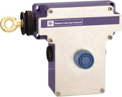 Telemecanique Sensors - 10 Amp, NO/NC Configuration, Left Hand Operation, Rope Operated Limit Switch - Pushbutton Reset, Cable Pull, 300 VAC/VDC - Americas Industrial Supply