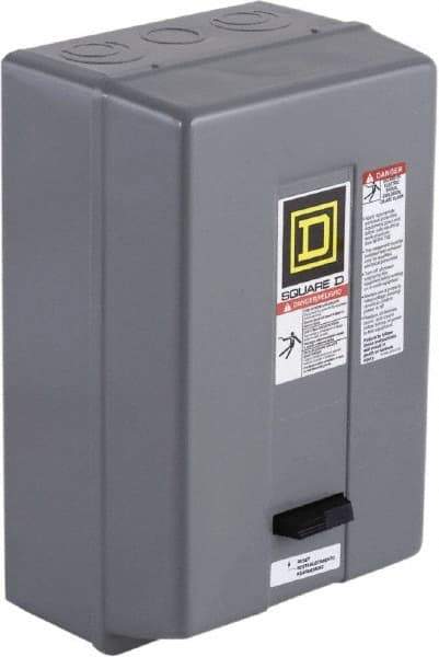 Square D - 208 Coil VAC at 60 Hz, 45 Amp, NEMA Size 2, Nonreversible Enclosed Enclosure NEMA Motor Starter - 3 Phase hp: 10 at 200 VAC, 15 at 230 VAC, 25 at 460 VAC, 25 at 575 VAC, 1 Enclosure Rating - Americas Industrial Supply