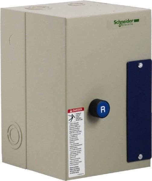 Schneider Electric - 3 Pole, 25 Amp, 120 Coil VAC, Nonreversible Enclosed IEC Motor Starter - 1 Phase Hp: 2 at 120 VAC, 3 at 240 VAC, 3 Phase Hp: 15 at 460 VAC, 20 at 575 VAC, 7.5 at 208 VAC, 7.5 at 230 VAC - Americas Industrial Supply