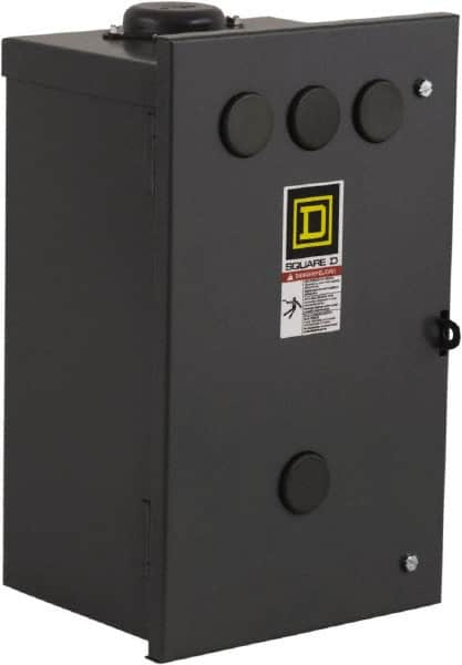 Square D - 3R NEMA Rated, 6 Pole, Electrically Held Lighting Contactor - 20 A (Tungsten), 30 A (Fluorescent), 110 VAC at 50 Hz, 120 VAC at 60 Hz, 6NO Contact Configuration - Americas Industrial Supply