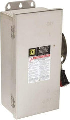 Square D - 30 Amp, 600 VAC/VDC, 3 Pole Nonfused Safety Switch - NEMA 12, 3, 3R, 4 & 4X, 10 hp at 600 VAC, 15 at 600 VDC (Single Phase), 30 hp at 600 VAC, 15 hp at 600 VDC (Triple Phase), 3PST Contact Form - Americas Industrial Supply