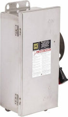 Square D - 30 Amp, 600 VAC/VDC, 3 Pole Fused Safety Switch - NEMA 12, 3, 3R, 4 & 4X, 7.5 hp at 480 VAC, 5 hp at 250 VDC (Single Phase), 20 hp at 600 VAC, 10 hp at 600 VDC (Triple Phase), 3PST Contact Form - Americas Industrial Supply