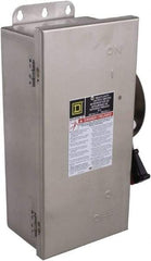 Square D - 30 Amp, 240 VAC, 250 VDC, 2 Pole Fused Safety Switch - NEMA 12, 3, 3R, 4 & 4X, 3 hp at 240 VAC (Single Phase), 7.5 hp at 240 VAC, 5 hp hp at 250 VDC (Triple Phase), DPST Contact Form - Americas Industrial Supply