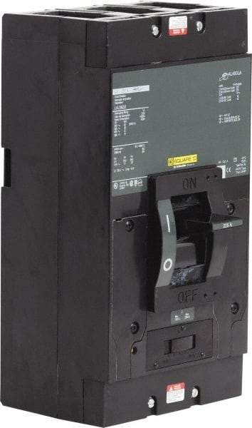 Square D - 225 Amp, 600 V, 3 Pole, Plug On Molded Case Circuit Breaker - Thermal Magnetic Trip, Multiple Breaking Capacity Ratings, 5.84 Inch Deep x 11 Inch High x 6 Inch Wide - Americas Industrial Supply